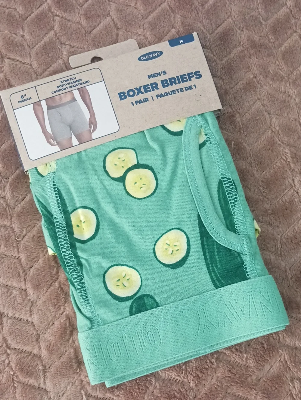 Old Navy Mens' Green Cucumber-Print Boxer Briefs